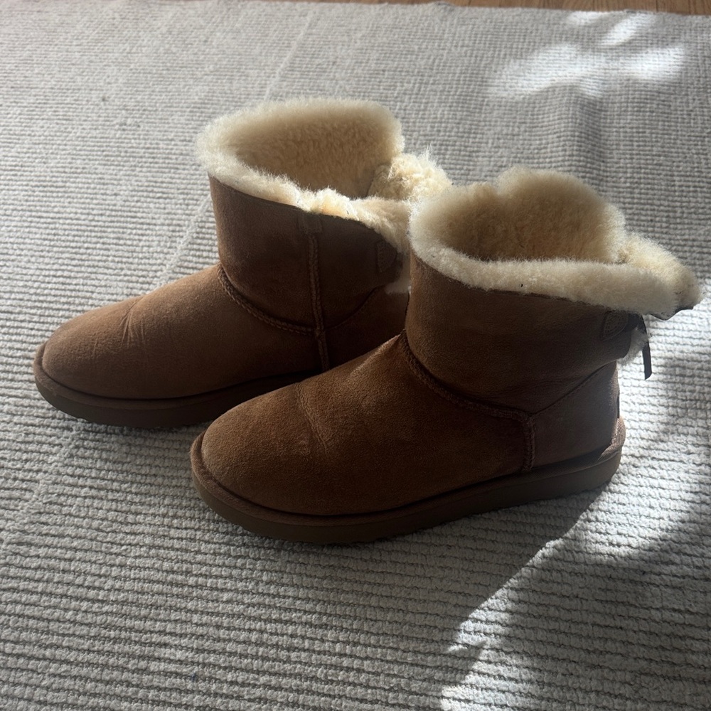 UGG Tan Sheepskin Slippers - Picture 2 of 6